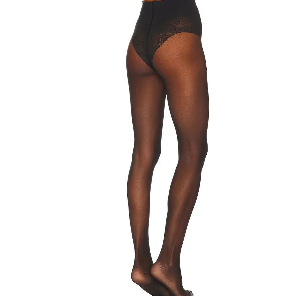 NEW Large Wolford Tummy 20 Control Top Tights in Black Stockings